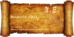 Neuhold Emil névjegykártya